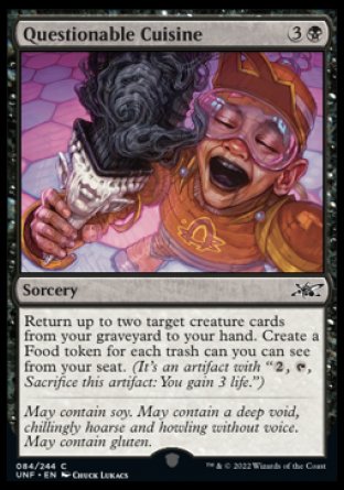 (084) Magic The Gathering Unfinity Single: Questionable Cuisine Holo Common