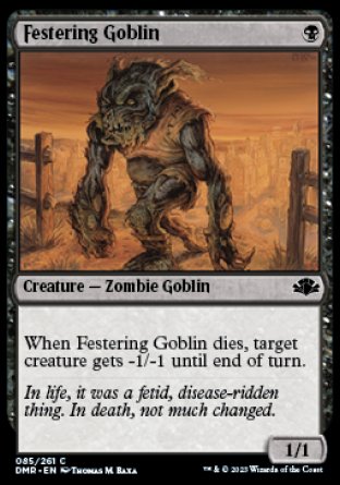 (085) Magic The Gathering Dominaria Remastered Single: Festering Goblin Holo Common