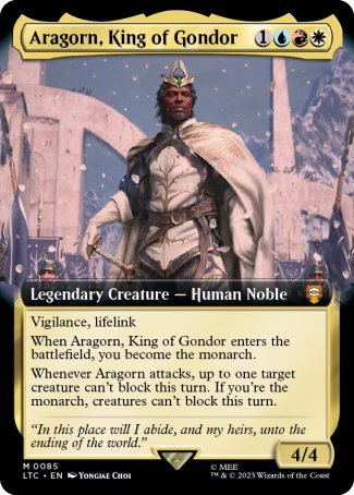 (085) Magic The Gathering Commander: The Lord of the Rings: Tales of Middle-earth: Extras Single: Aragorn, King of Gondor  Mythic