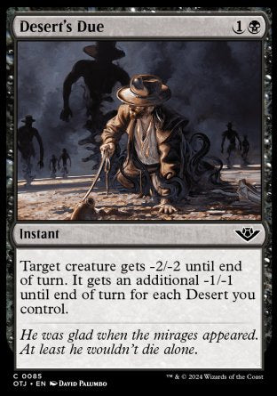 (085) Magic The Gathering Outlaws of Thunder Junction Single: Desert's Due  Common