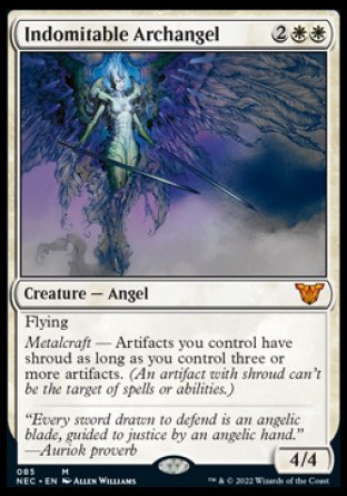 (085) Magic The Gathering Commander: Kamigawa: Neon Dynasty Single: Indomitable Archangel  Mythic