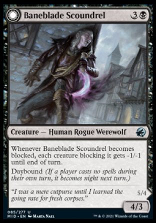 (085) Magic The Gathering Innistrad: Midnight Hunt Single: Baneblade Scoundrel // Baneclaw Marauder  Uncommon