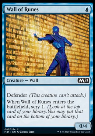 (085) Magic The Gathering Core 2021 Single: Wall of Runes Holo Common