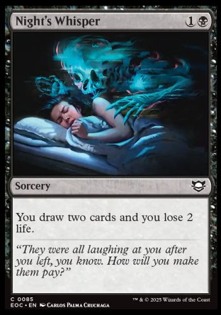 (085) Magic The Gathering Commander: Edge of Eternities Single: Night's Whisper  Common