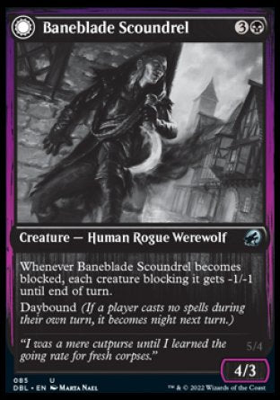 (085) Magic The Gathering Innistrad: Double Feature Single: Baneblade Scoundrel // Baneclaw Marauder Holo Uncommon