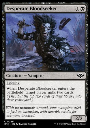 (086) Magic The Gathering Outlaws of Thunder Junction Single: Desperate Bloodseeker  Holo Common
