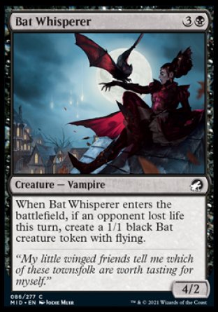 (086) Magic The Gathering Innistrad: Midnight Hunt Single: Bat Whisperer Holo Common