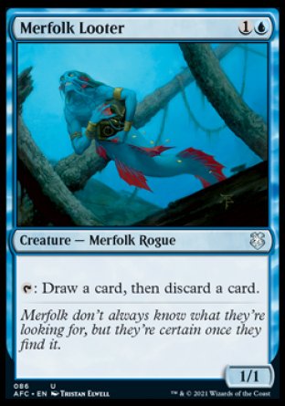 (086) Magic The Gathering Commander: Adventures in the Forgotten Realms Single: Merfolk Looter  Uncommon