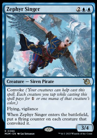 (086) Magic The Gathering March of the Machine Single: Zephyr Singer  Rare