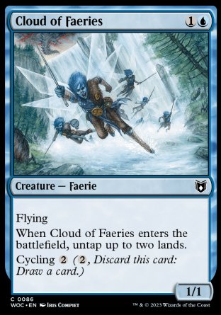 (086) Magic The Gathering Commander: Wilds of Eldraine Single: Cloud of Faeries  Common