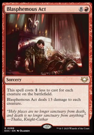(086) Magic The Gathering Commander: Edge of Eternities Single: Blasphemous Act  Rare