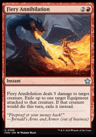 (086) Magic The Gathering Magic: The Gathering Foundations Single: Fiery Annihilation Holo Uncommon
