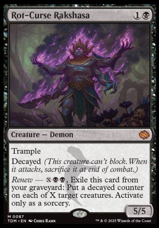 (087) Magic The Gathering Tarkir: Dragonstorm: Promos Single: Rot-Curse Rakshasa (V.2)  Holo Mythic