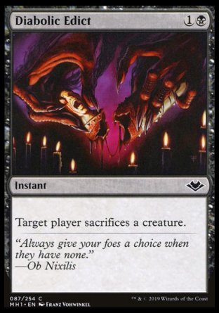 (087/254) Magic The Gathering Modern Horizons Single: Diabolic Edict Holo Common