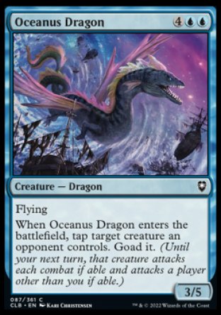 (087) Magic The Gathering Commander Legends: Battle for Baldur's Gate Single: Oceanus Dragon Holo Common