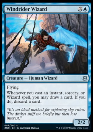 (087/280) Magic The Gathering Zendikar Rising Single: Windrider Wizard Holo Uncommon