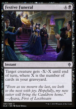 (087/269) Magic The Gathering Throne of Eldraine Single: Festive Funeral Holo Common
