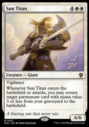 (087) Magic The Gathering Commander: Murders at Karlov Manor Single: Sun Titan  Mythic
