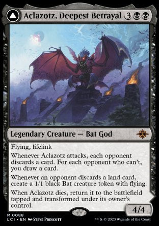 (088) Magic The Gathering The Lost Caverns of Ixalan Single: Aclazotz, Deepest Betrayal // Temple of the Dead Holo Mythic