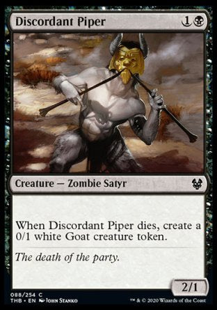 (088/254) Magic The Gathering Theros Beyond Death Single: Discordant Piper Holo Common