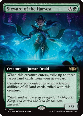(088) Magic The Gathering Commander: Tarkir: Dragonstorm: Extras Single: Steward of the Harvest  Rare