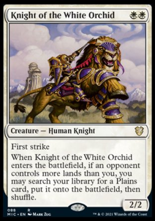 (088) Magic The Gathering Commander: Innistrad: Midnight Hunt Single: Knight of the White Orchid  Rare