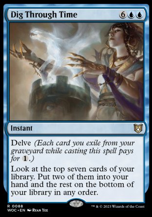 (088) Magic The Gathering Commander: Wilds of Eldraine Single: Dig Through Time  Rare
