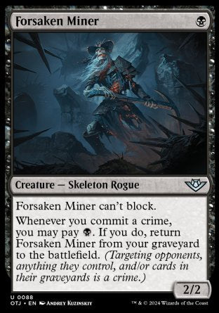 (088) Magic The Gathering Outlaws of Thunder Junction Single: Forsaken Miner  Holo Uncommon