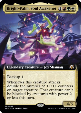 (088) Magic The Gathering Commander: March of the Machine: Extras Single: Bright-Palm, Soul Awakener (V.1)  Mythic