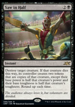 (088) Magic The Gathering Unfinity Single: Saw in Half  Rare
