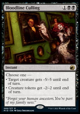 (089) Magic The Gathering Innistrad: Midnight Hunt Single: Bloodline Culling Holo Rare