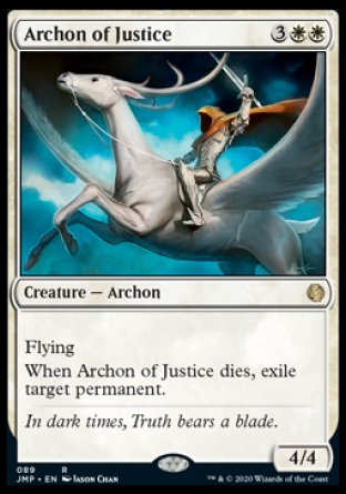 (089) Magic The Gathering Jumpstart Single: Archon of Justice  Rare