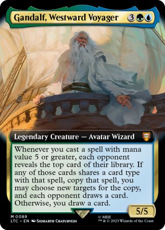 (089) Magic The Gathering Commander: The Lord of the Rings: Tales of Middle-earth: Extras Single: Gandalf, Westward Voyager Holo Mythic