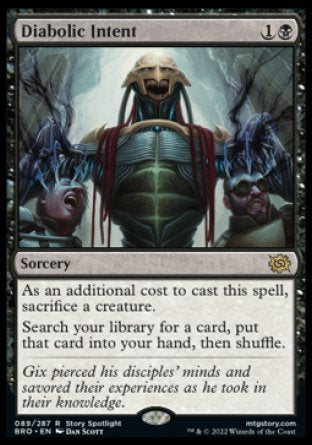 (089) Magic The Gathering The Brothers' War Single: Diabolic Intent  Rare