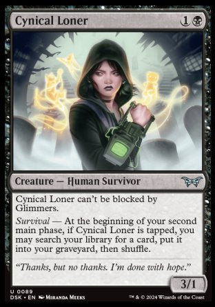 (089) Magic The Gathering Duskmourn: House of Horror Single: Cynical Loner Holo Uncommon