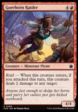 (089) Magic The Gathering Magic: The Gathering Foundations Single: Gorehorn Raider  Common