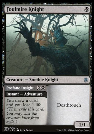 (090/269) Magic The Gathering Throne of Eldraine Single: Foulmire Knight // Profane Insight  Uncommon
