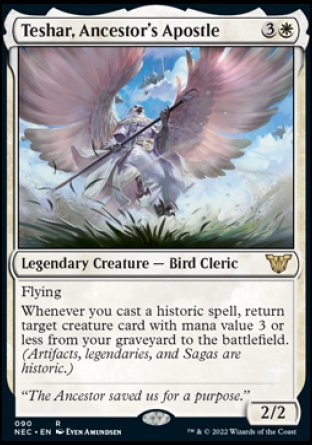 (090) Magic The Gathering Commander: Kamigawa: Neon Dynasty Single: Teshar, Ancestor's Apostle  Rare