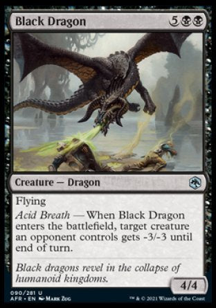 (090) Magic The Gathering Adventures in the Forgotten Realms Single: Black Dragon Holo Uncommon