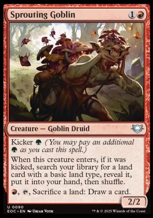 (090) Magic The Gathering Commander: Edge of Eternities Single: Sprouting Goblin  Uncommon