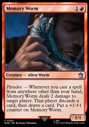 (090) Magic The Gathering Universes Beyond: Doctor Who Single: Memory Worm  Uncommon