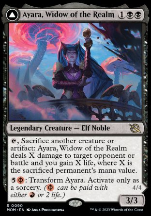 (090) Magic The Gathering March of the Machine Single: Ayara, Widow of the Realm // Ayara, Furnace Queen Holo Rare