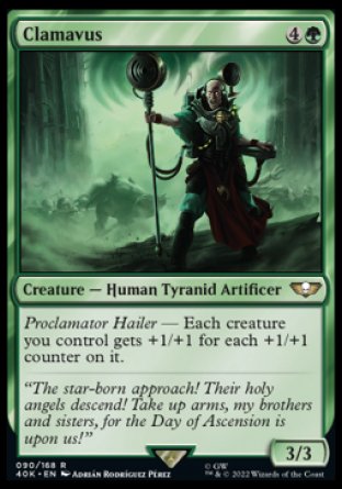 (090) Magic The Gathering Universes Beyond: Warhammer 40000 Single: Clamavus Holo Rare
