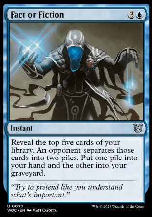 (090) Magic The Gathering Commander: Wilds of Eldraine Single: Fact or Fiction  Uncommon