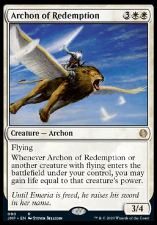 (090) Magic The Gathering Jumpstart Single: Archon of Redemption  Rare