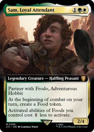 (090) Magic The Gathering Commander: The Lord of the Rings: Tales of Middle-earth: Extras Single: Sam, Loyal Attendant Holo Mythic