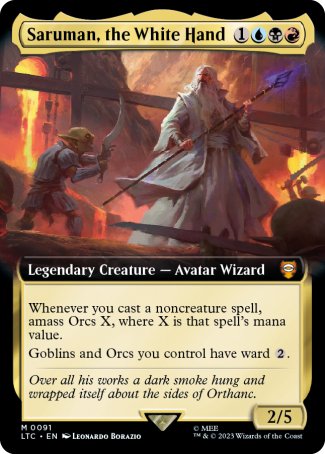 (091) Magic The Gathering Commander: The Lord of the Rings: Tales of Middle-earth: Extras Single: Saruman, the White Hand  Mythic