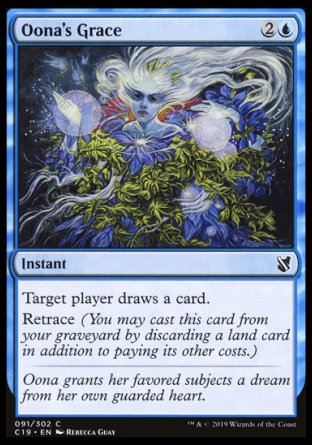 (091) Magic The Gathering Commander 2019 Single: Oona's Grace  Common