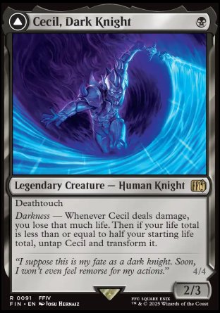 (091) Magic The Gathering Magic: The Gathering - FINAL FANTASY Single: Cecil, Dark Knight // Cecil, Redeemed Paladin Holo Rare