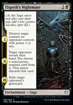 (091/254) Magic The Gathering Theros Beyond Death Single: Elspeth's Nightmare  Uncommon